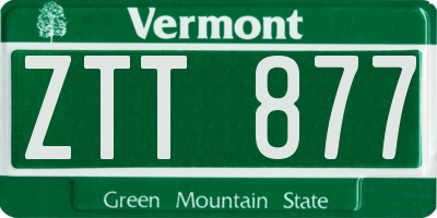 VT license plate ZTT877