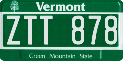 VT license plate ZTT878