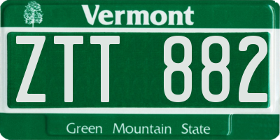 VT license plate ZTT882