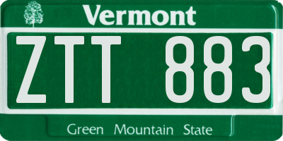 VT license plate ZTT883
