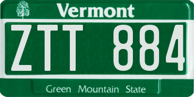 VT license plate ZTT884