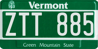 VT license plate ZTT885