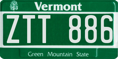 VT license plate ZTT886