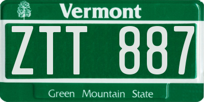 VT license plate ZTT887