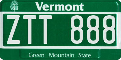 VT license plate ZTT888