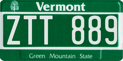 VT license plate ZTT889