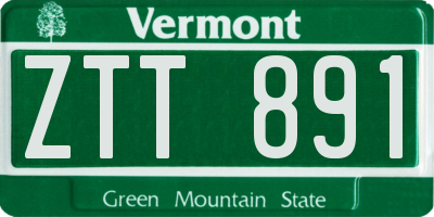 VT license plate ZTT891