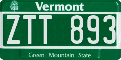 VT license plate ZTT893