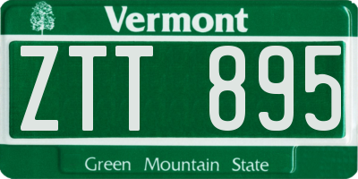 VT license plate ZTT895
