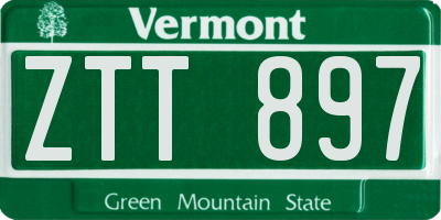 VT license plate ZTT897