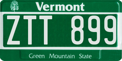 VT license plate ZTT899