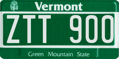 VT license plate ZTT900