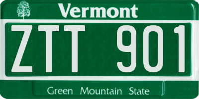 VT license plate ZTT901