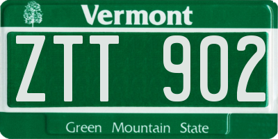 VT license plate ZTT902