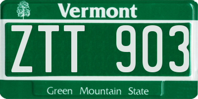 VT license plate ZTT903