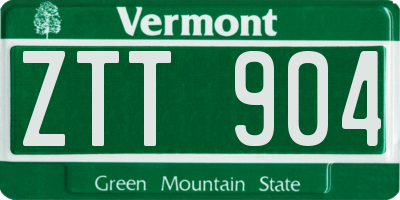 VT license plate ZTT904