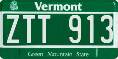 VT license plate ZTT913