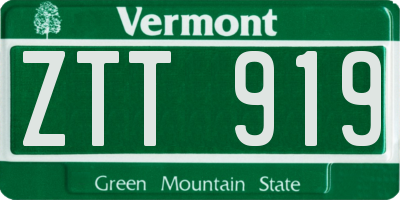 VT license plate ZTT919