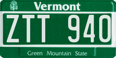 VT license plate ZTT940