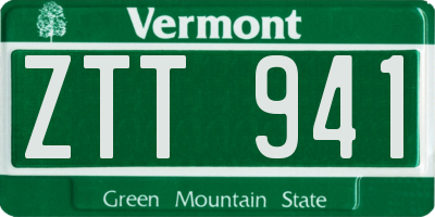 VT license plate ZTT941