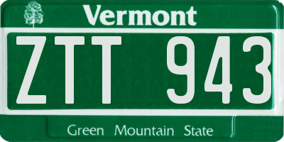 VT license plate ZTT943