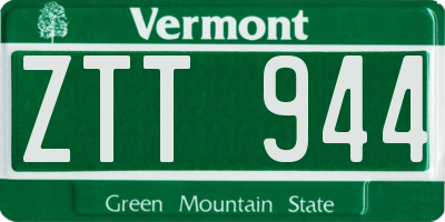 VT license plate ZTT944