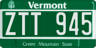 VT license plate ZTT945