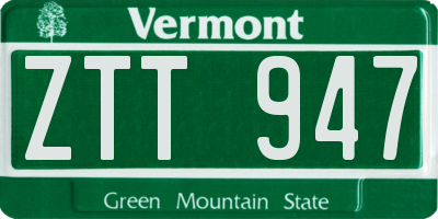 VT license plate ZTT947