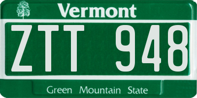 VT license plate ZTT948