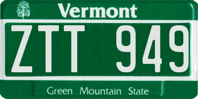 VT license plate ZTT949