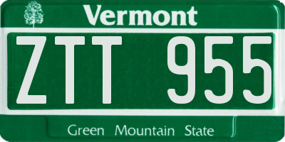 VT license plate ZTT955