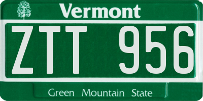 VT license plate ZTT956