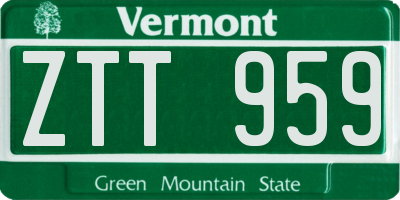 VT license plate ZTT959