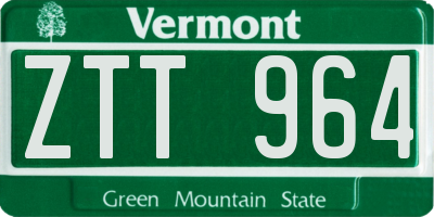 VT license plate ZTT964