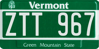 VT license plate ZTT967