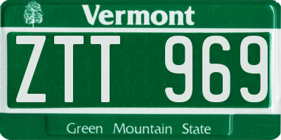 VT license plate ZTT969