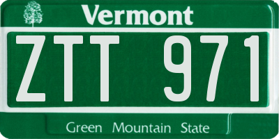 VT license plate ZTT971