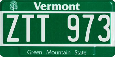 VT license plate ZTT973