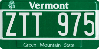 VT license plate ZTT975