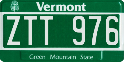VT license plate ZTT976