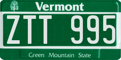 VT license plate ZTT995