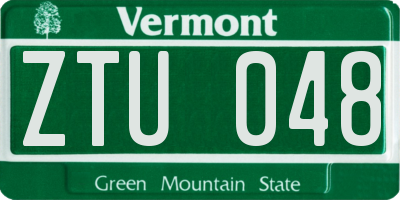 VT license plate ZTU048