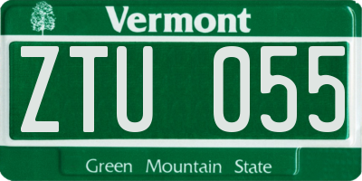 VT license plate ZTU055