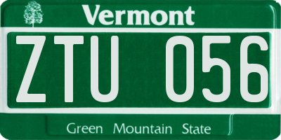 VT license plate ZTU056