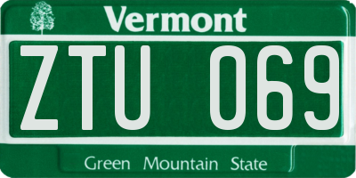 VT license plate ZTU069