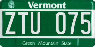VT license plate ZTU075