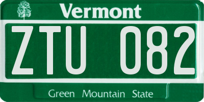 VT license plate ZTU082