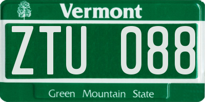 VT license plate ZTU088