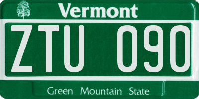 VT license plate ZTU090