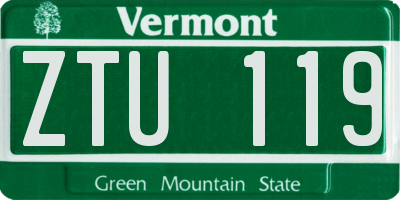 VT license plate ZTU119